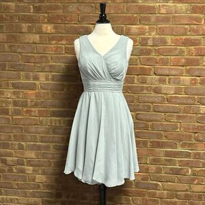 Loyeloy Women’s Gray Sleeveless Corset Back Chiffon Dress Sz Small